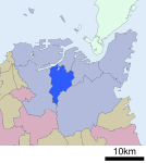 Location of Yahata-higashi ward Kita-Kyushu city Fukuoka prefecture Japan